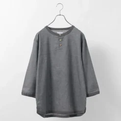 RE MADE IN TOKYO JAPAN T-Shirts^/ Linen Canvas Henry Neck T-Shirt