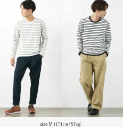 RE MADE IN TOKYO JAPAN T-Shirts^/ Perfect Inner Giza Cotton Striped Crew Neck L/S T-Shirt