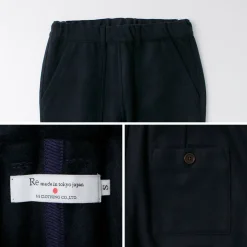 RE MADE IN TOKYO JAPAN Trousers^/ Super 140 Wool Melton Easy Slacks navy