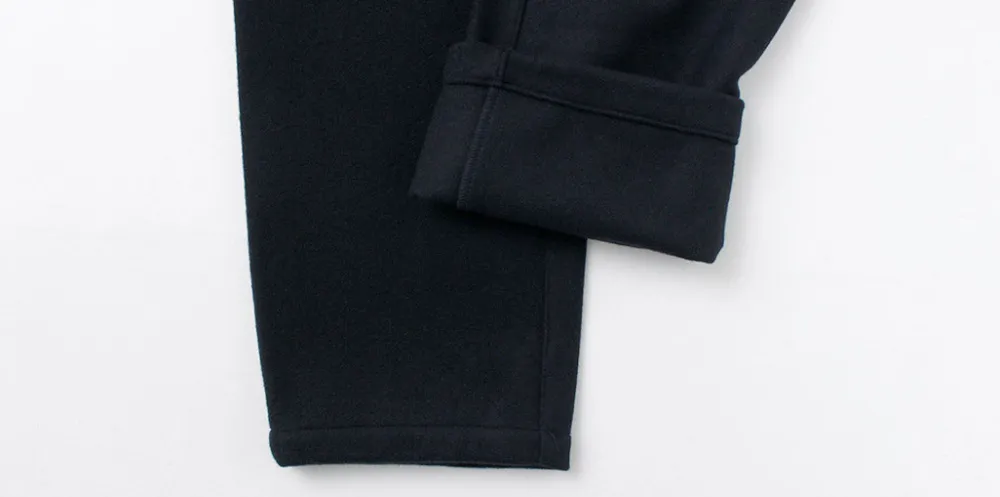 RE MADE IN TOKYO JAPAN Trousers^/ Super 140 Wool Melton Easy Slacks navy