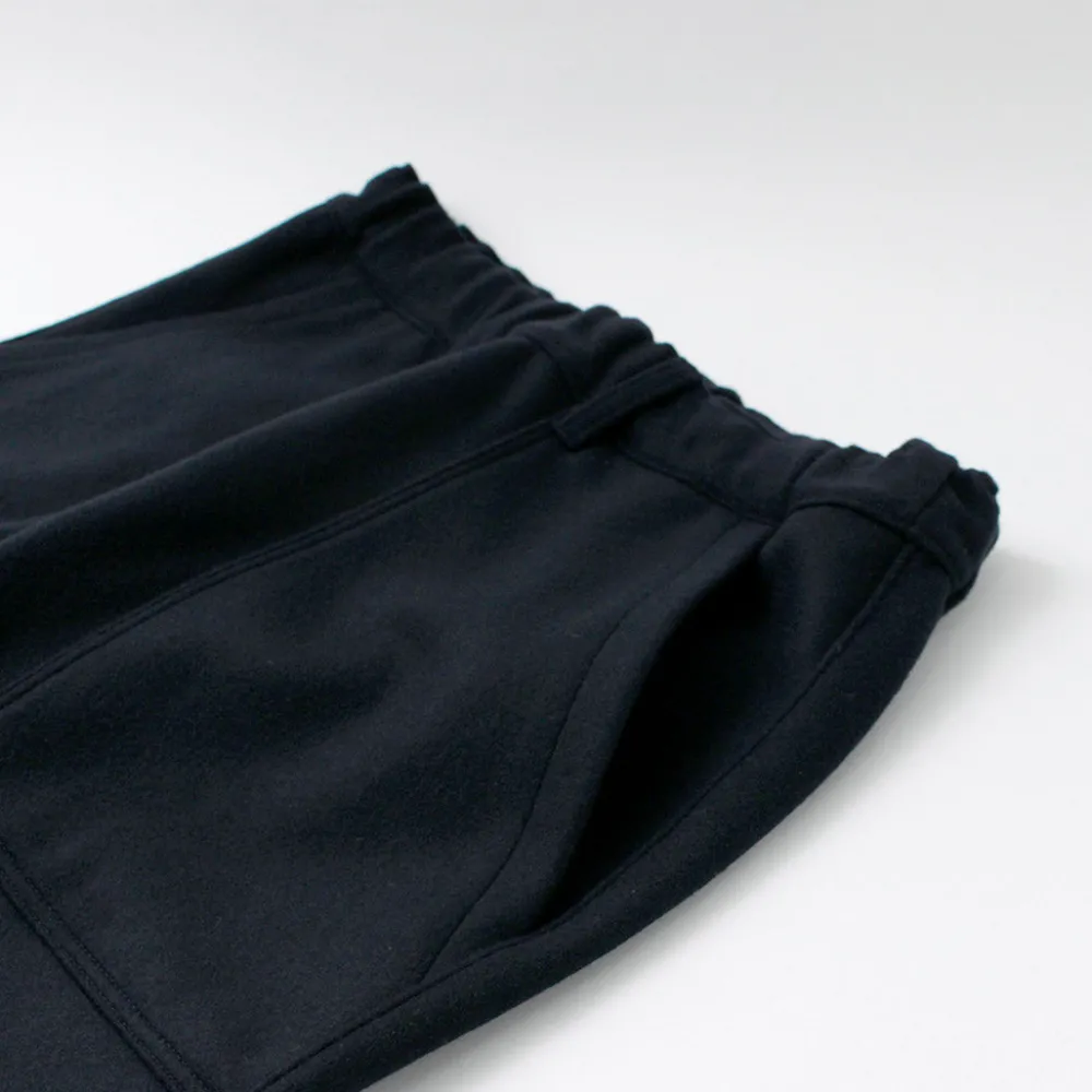 RE MADE IN TOKYO JAPAN Trousers^/ Super 140 Wool Melton Easy Slacks navy