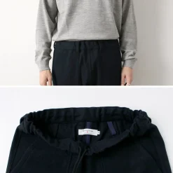 RE MADE IN TOKYO JAPAN Trousers^/ Super 140 Wool Melton Easy Slacks navy
