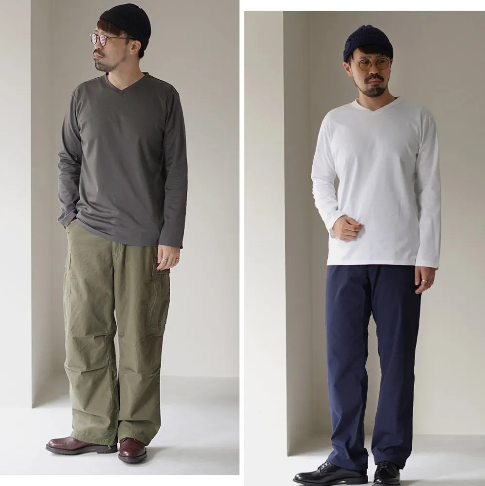 RE MADE IN TOKYO JAPAN T-Shirts^/ Tokyo Made V-Neck Long Sleeve Dress T-Shirt 5721A-CT