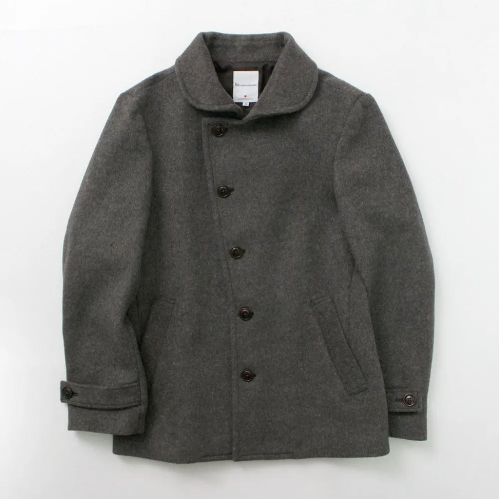 RE MADE IN TOKYO JAPAN Coats^/ Wool Melton Stand Collar Pea Coat