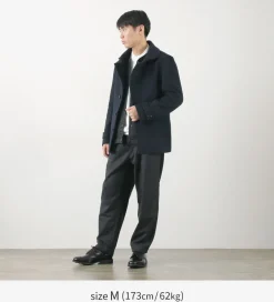 RE MADE IN TOKYO JAPAN Coats^/ Wool Melton Stand Collar Pea Coat