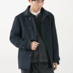 RE MADE IN TOKYO JAPAN Coats^/ Wool Melton Stand Collar Pea Coat