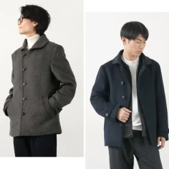 RE MADE IN TOKYO JAPAN Coats^/ Wool Melton Stand Collar Pea Coat