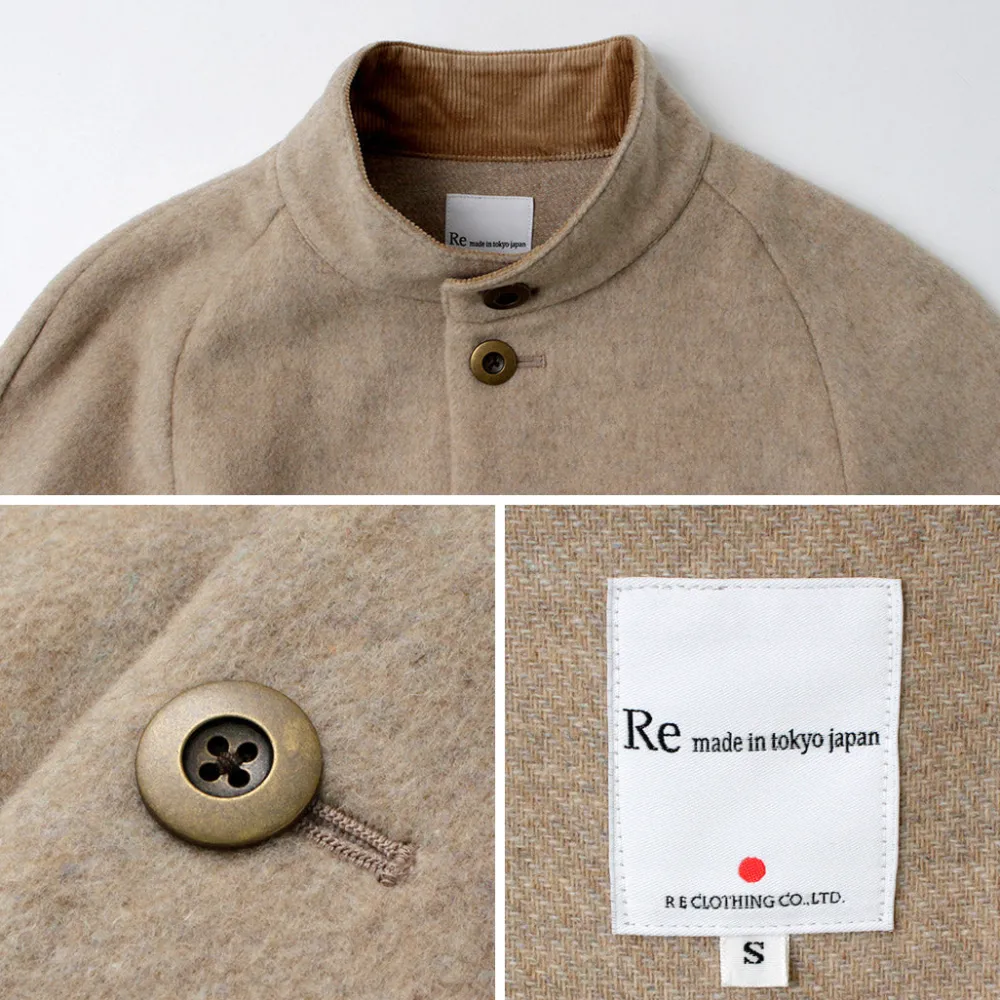 RE MADE IN TOKYO JAPAN Coats^/ Wool Melton Stand Collar Coat