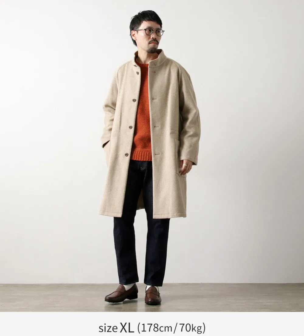 RE MADE IN TOKYO JAPAN Coats^/ Wool Melton Stand Collar Coat