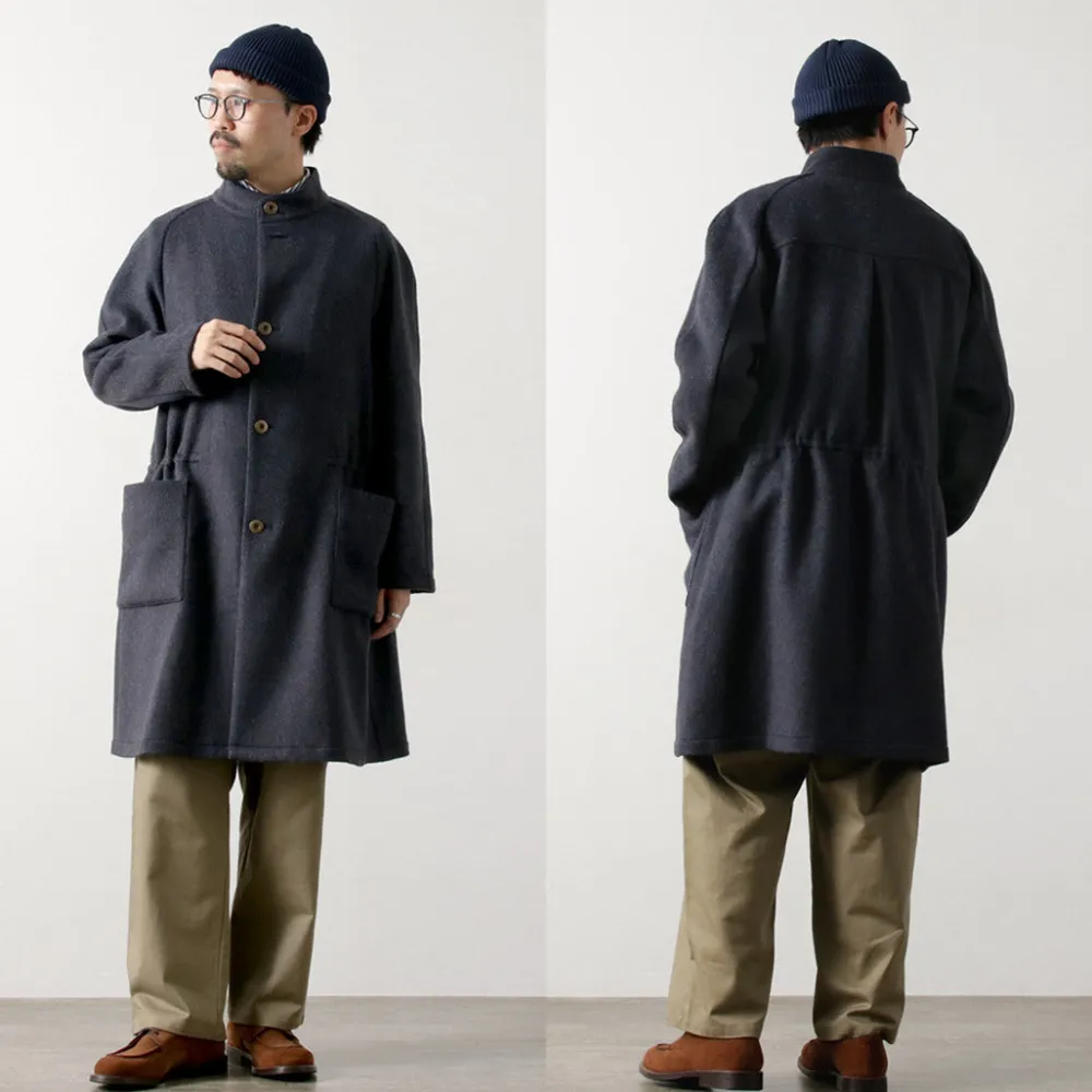 RE MADE IN TOKYO JAPAN Coats^/ Wool Melton Stand Collar Coat