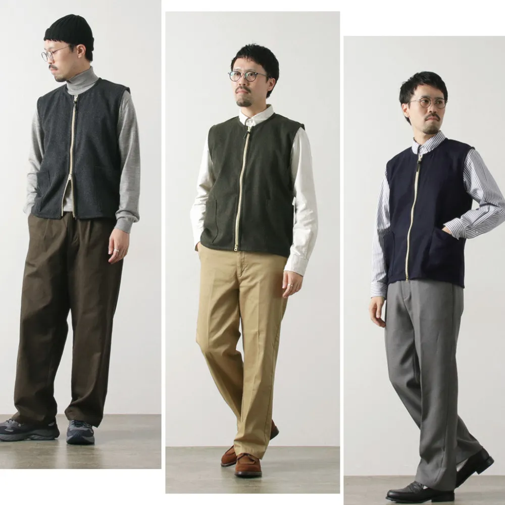 RE MADE IN TOKYO JAPAN Vests^/ Wool Cashmere Kersey Crew Vest