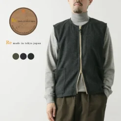 RE MADE IN TOKYO JAPAN Vests^/ Wool Cashmere Kersey Crew Vest