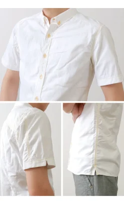 RE MADE IN TOKYO JAPAN Shirts^/ Yellow Stitched Short Sleeve Button Down Shirt