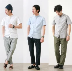 RE MADE IN TOKYO JAPAN Shirts^/ Yellow Stitched Short Sleeve Button Down Shirt