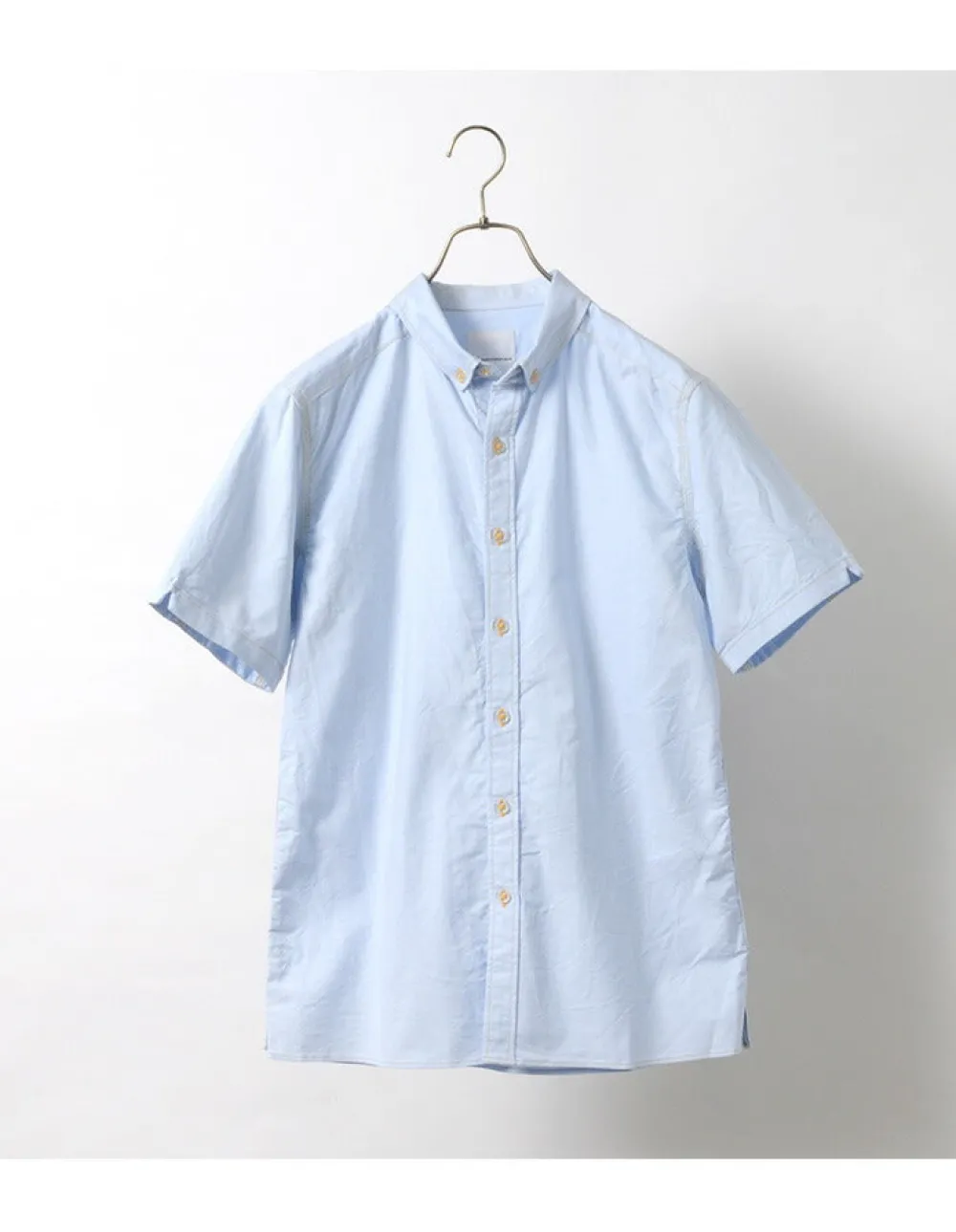 RE MADE IN TOKYO JAPAN Shirts^/ Yellow Stitched Short Sleeve Button Down Shirt