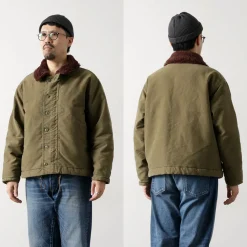 REMI RELIEF Jackets^/ Deck Jacket (Wool Boa) khaki