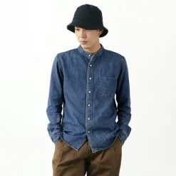 REMI RELIEF Shirts^/ Denim Band Collar Shirt