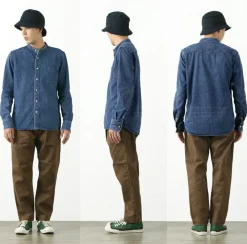 REMI RELIEF Shirts^/ Denim Band Collar Shirt