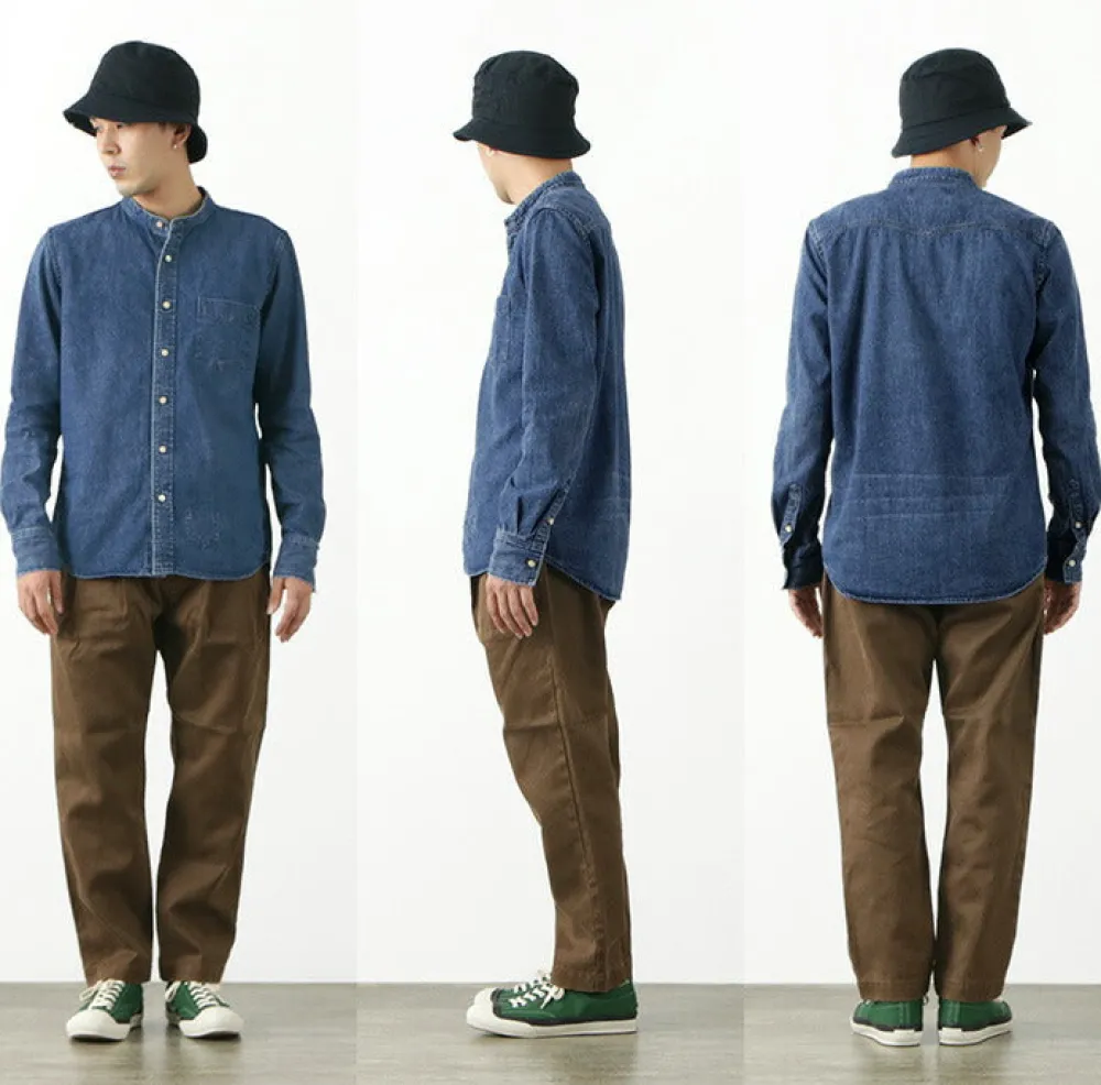 REMI RELIEF Shirts^/ Denim Band Collar Shirt