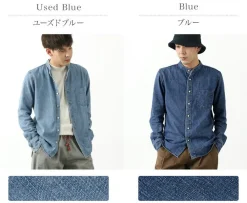REMI RELIEF Shirts^/ Denim Band Collar Shirt