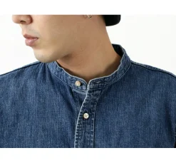 REMI RELIEF Shirts^/ Denim Band Collar Shirt