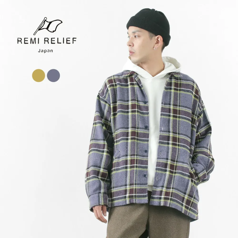 REMI RELIEF Shirts^/ Jazz Check Wide SHIRT CPO Shirt Jacket