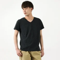 REMI RELIEF T-Shirts^/ LW processed V-neck T-shirt