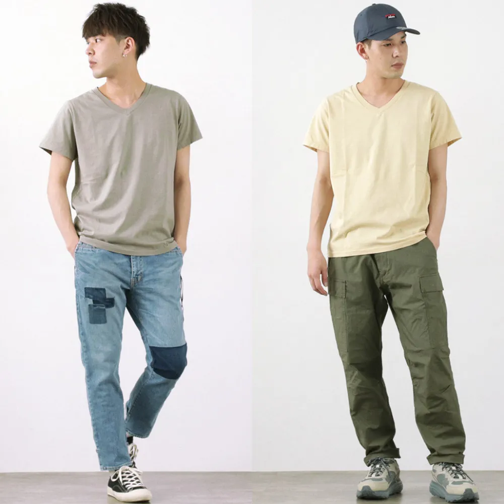 REMI RELIEF T-Shirts^/ LW processed V-neck T-shirt