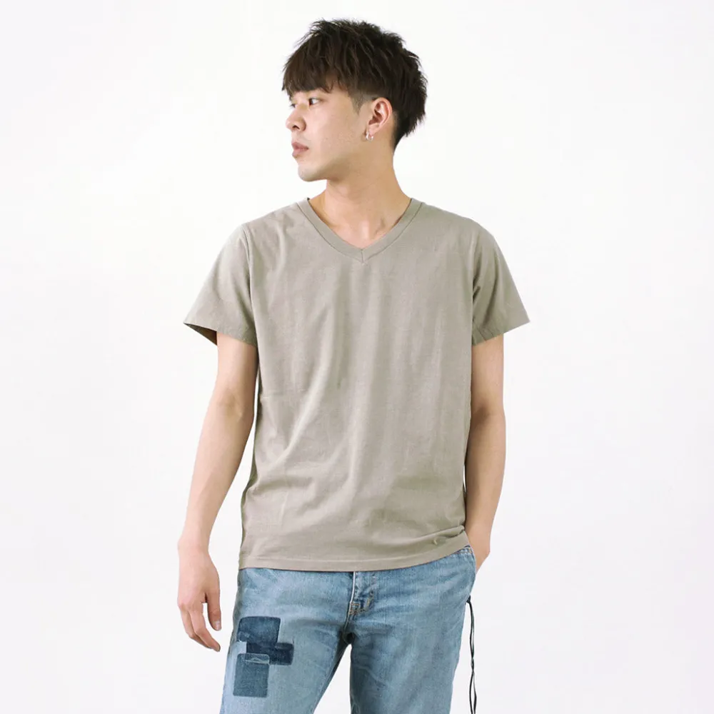REMI RELIEF T-Shirts^/ LW processed V-neck T-shirt