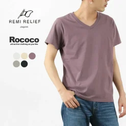 REMI RELIEF T-Shirts^/ LW processed V-neck T-shirt