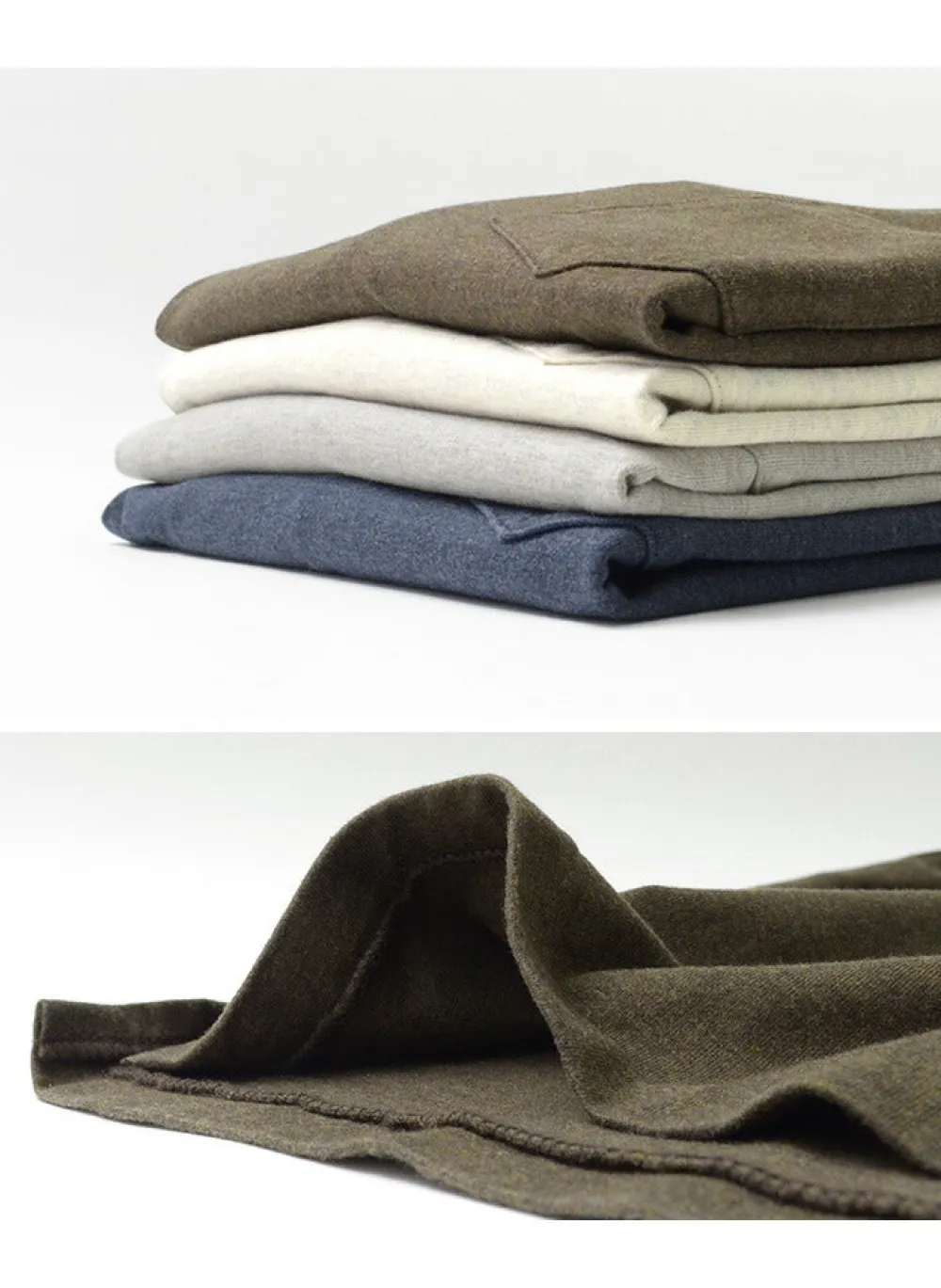 REMI RELIEF T-Shirts^/ Melange jersey long sleeve crew pocket T-shirt