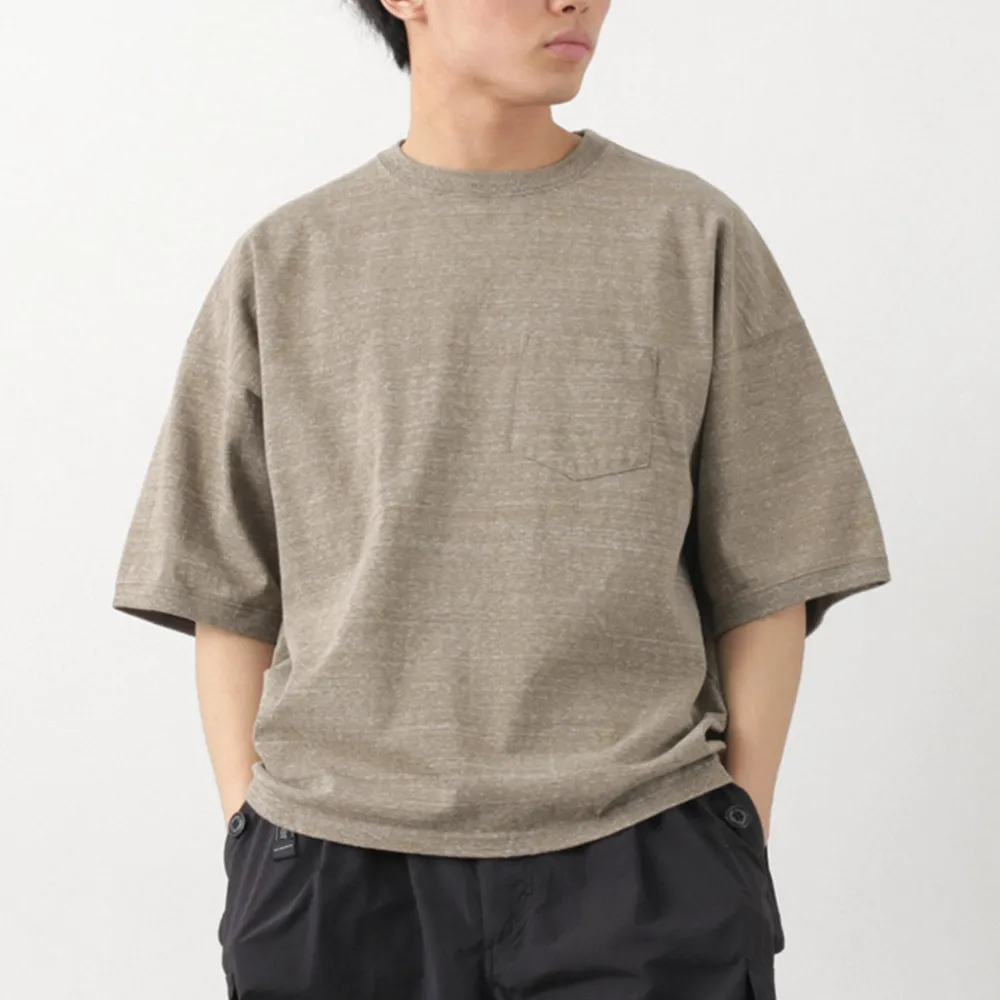 REMI RELIEF T-Shirts^/ Melange jersey short sleeve pocket T-shirt