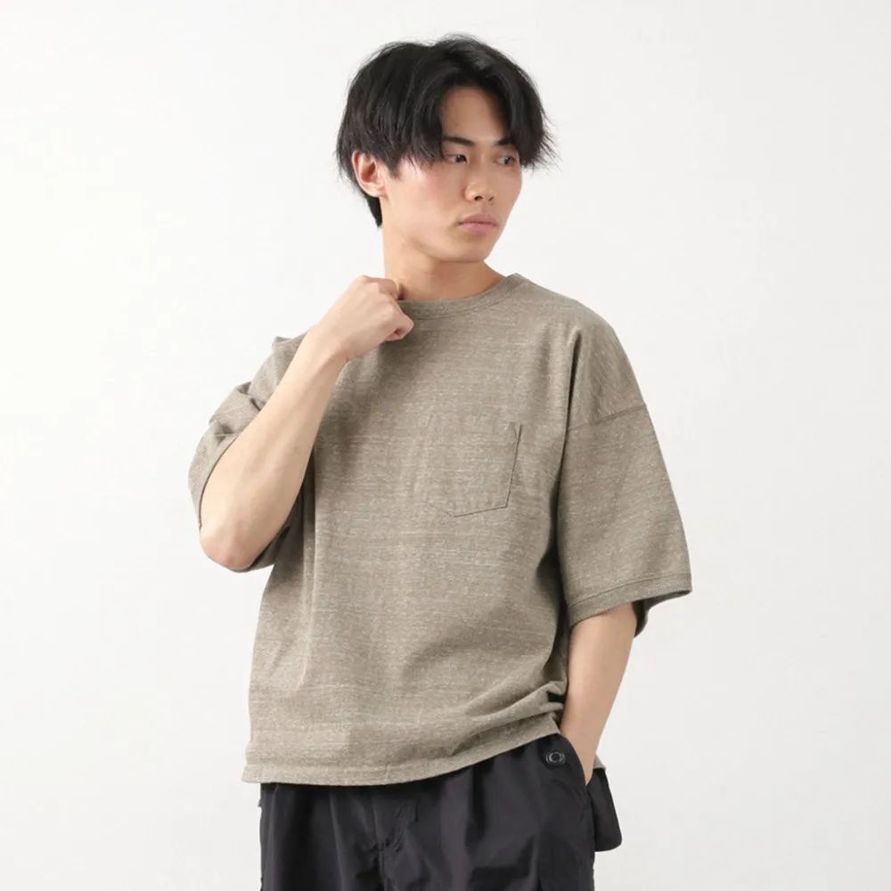 REMI RELIEF T-Shirts^/ Melange jersey short sleeve pocket T-shirt