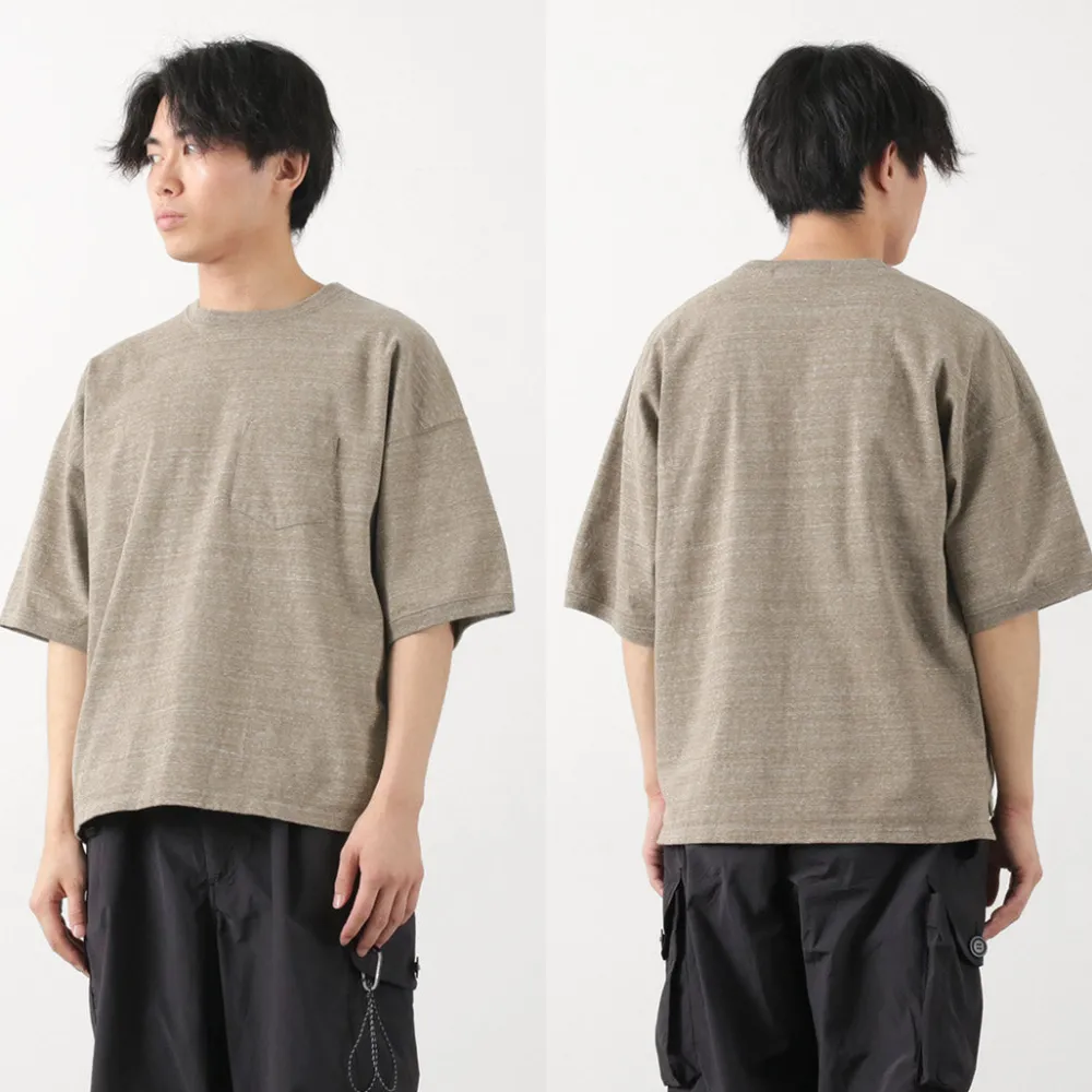 REMI RELIEF T-Shirts^/ Melange jersey short sleeve pocket T-shirt