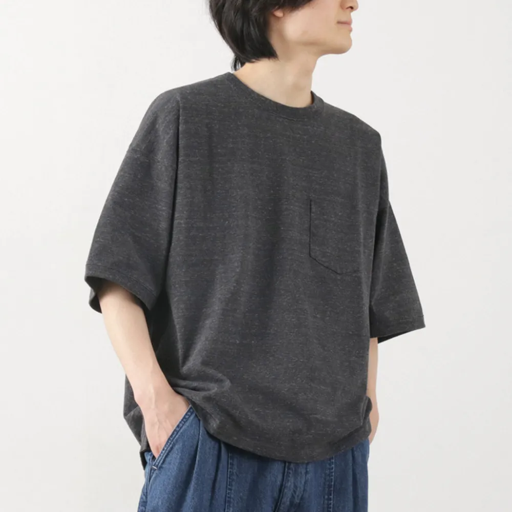 REMI RELIEF T-Shirts^/ Melange jersey short sleeve pocket T-shirt