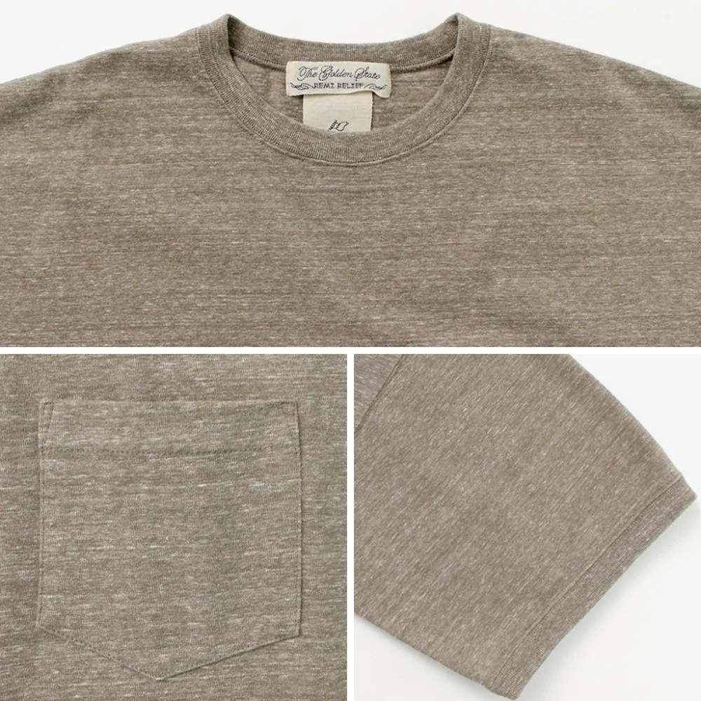 REMI RELIEF T-Shirts^/ Melange jersey short sleeve pocket T-shirt
