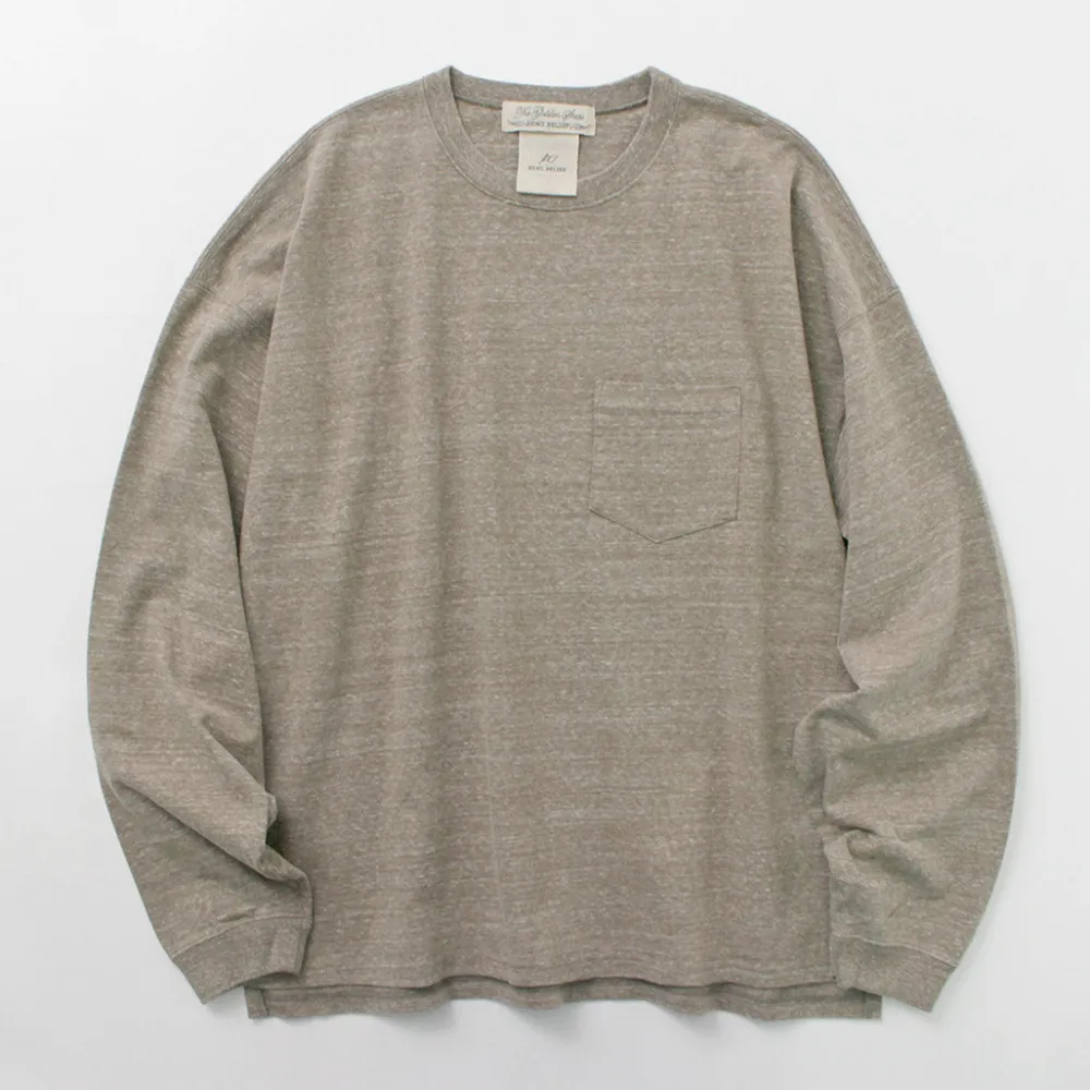 REMI RELIEF T-Shirts^/ Melange jersey long sleeve pocket T-shirt