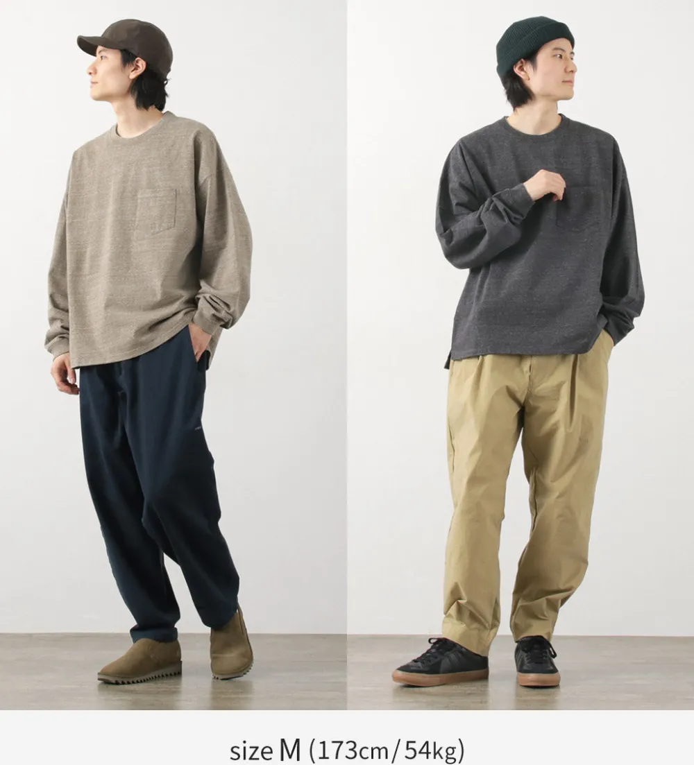 REMI RELIEF T-Shirts^/ Melange jersey long sleeve pocket T-shirt