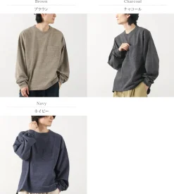 REMI RELIEF T-Shirts^/ Melange jersey long sleeve pocket T-shirt