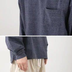 REMI RELIEF T-Shirts^/ Melange jersey long sleeve pocket T-shirt