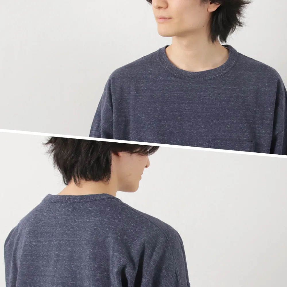 REMI RELIEF T-Shirts^/ Melange jersey long sleeve pocket T-shirt