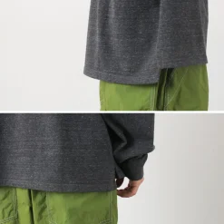 REMI RELIEF T-Shirts^/ Melange Jersey Long Sleeve Henley Neck Pocket T-Shirt