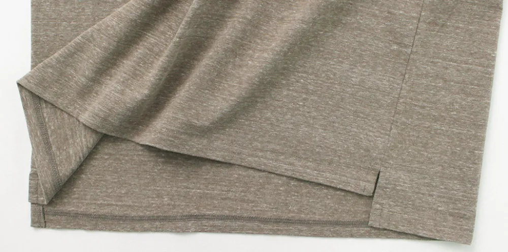 REMI RELIEF T-Shirts^/ Melange Jersey Long Sleeve Henley Neck Pocket T-Shirt