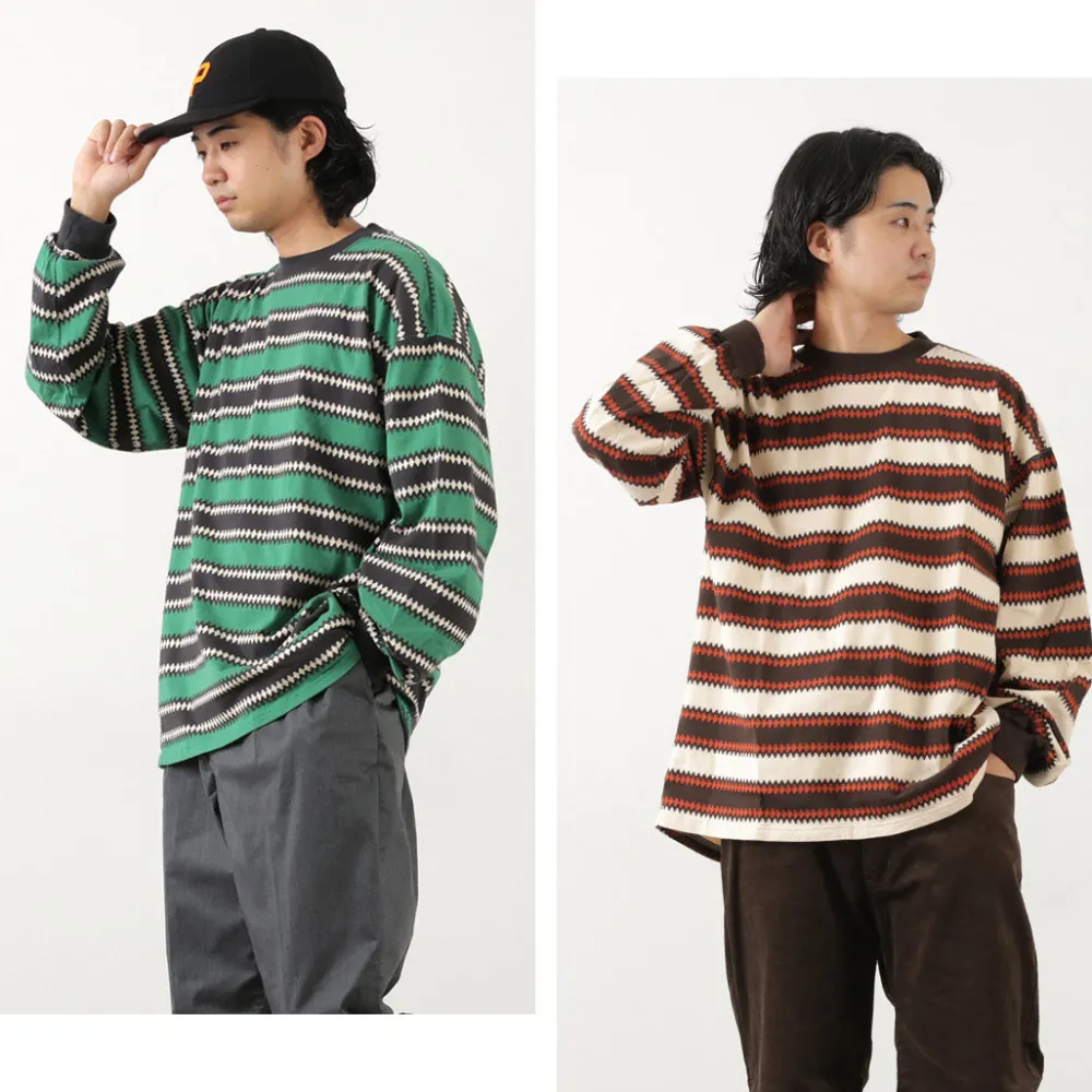REMI RELIEF T-Shirts^/ Native Striped Long Tee