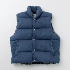 REMI RELIEF Down Wear|Vests^/ Natural Processed Denim Down Vest