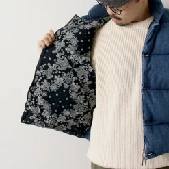 REMI RELIEF Down Wear|Vests^/ Natural Processed Denim Down Vest