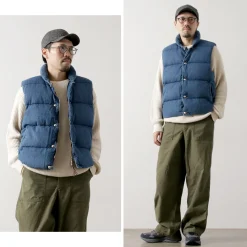REMI RELIEF Down Wear|Vests^/ Natural Processed Denim Down Vest