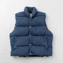 REMI RELIEF Down Wear|Vests^/ Natural Processed Denim Down Vest
