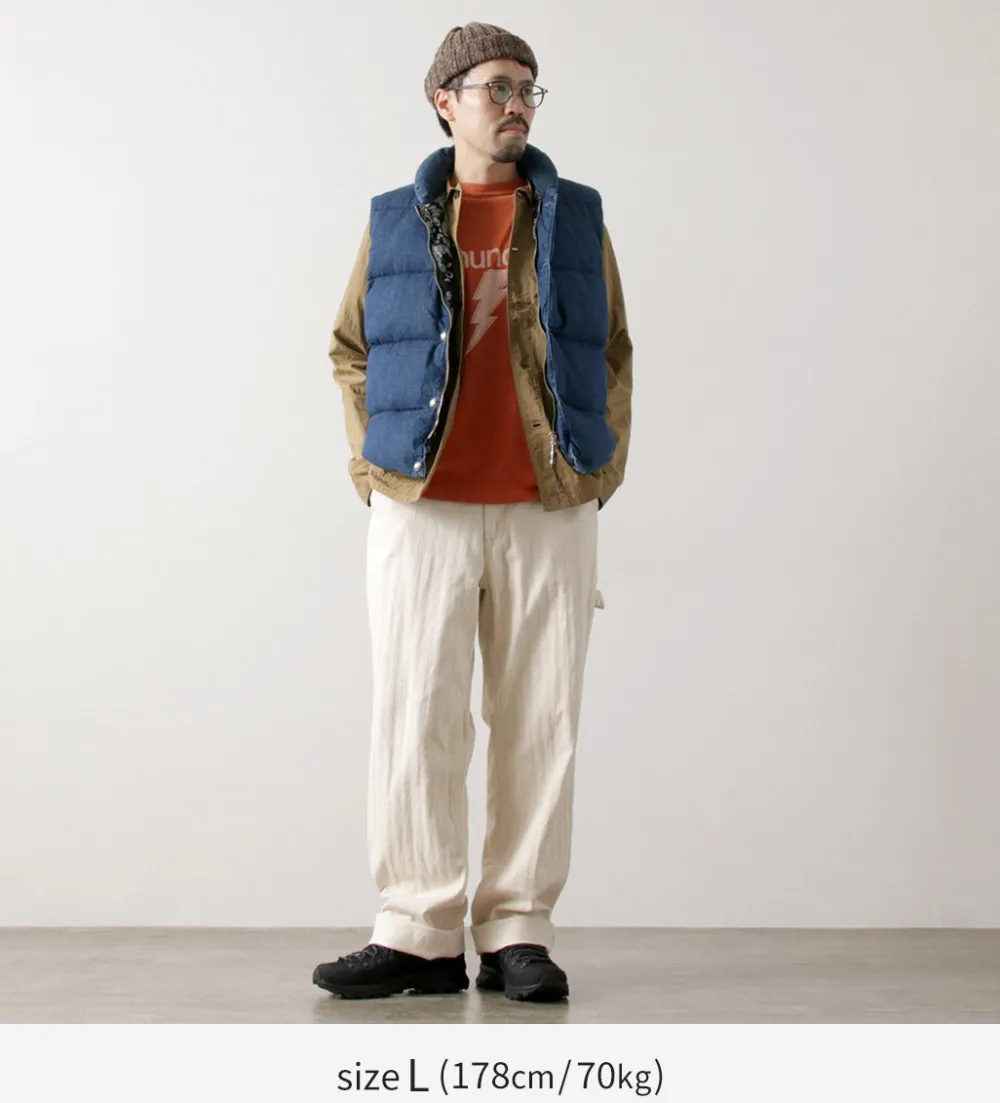 REMI RELIEF Down Wear|Vests^/ Natural Processed Denim Down Vest