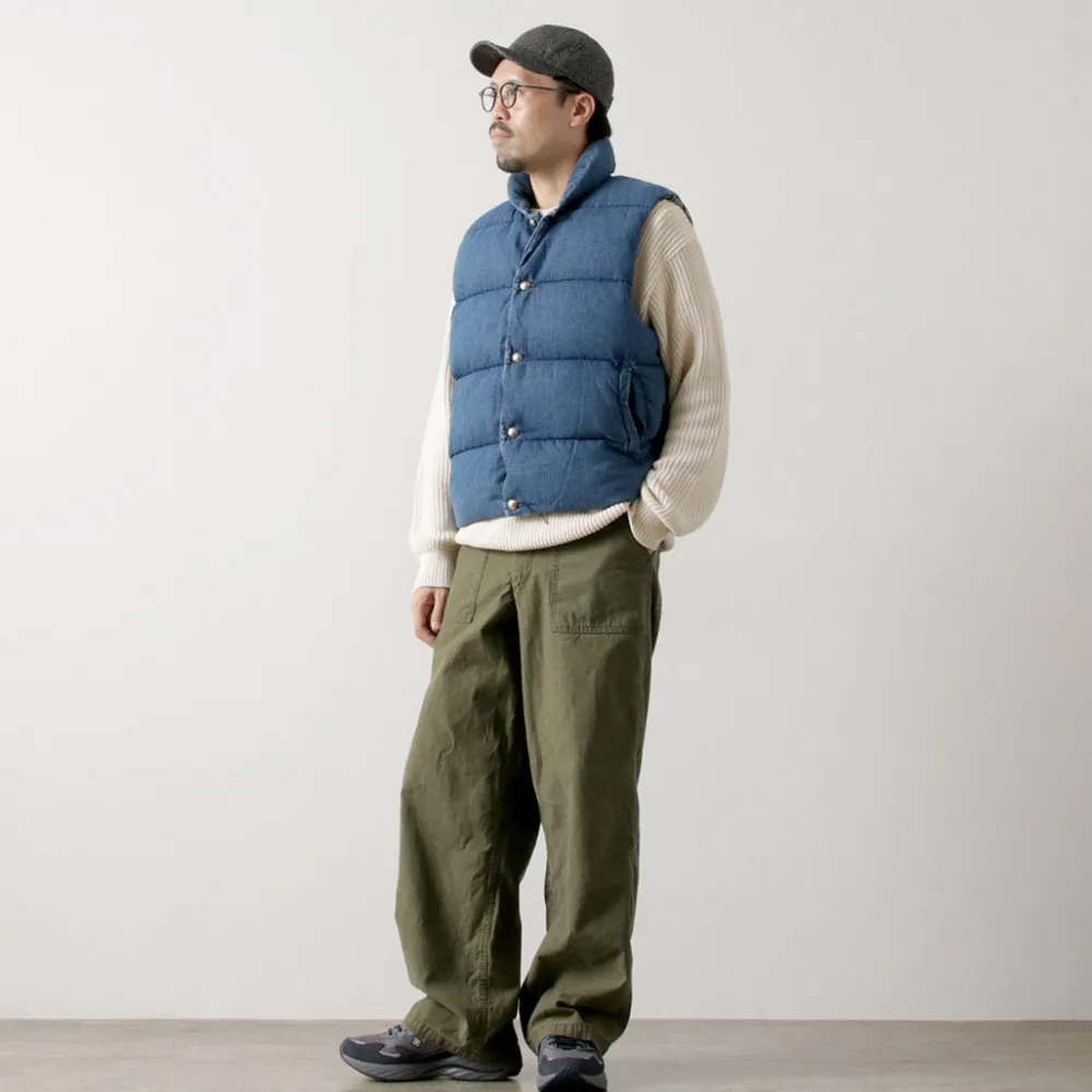 REMI RELIEF Down Wear|Vests^/ Natural Processed Denim Down Vest